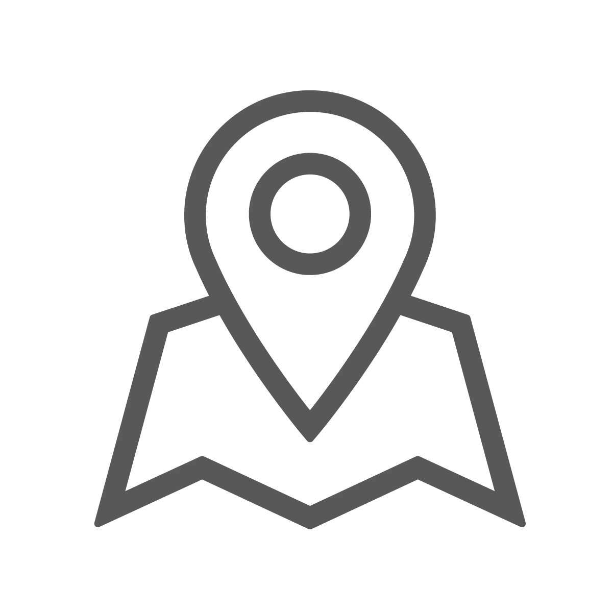 Location Pin on Simple Map Icon Illustration