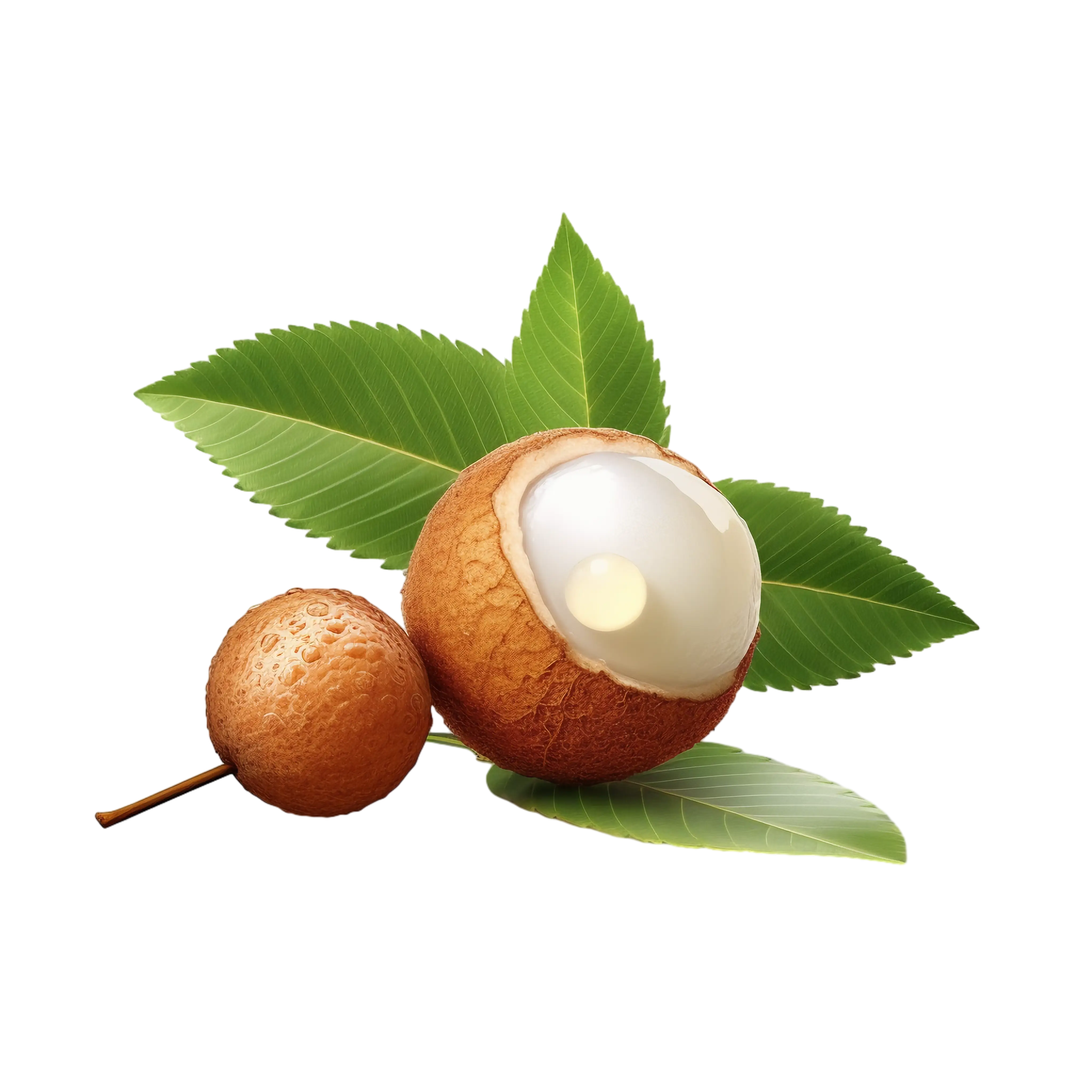 Longan Fruit with Leaves