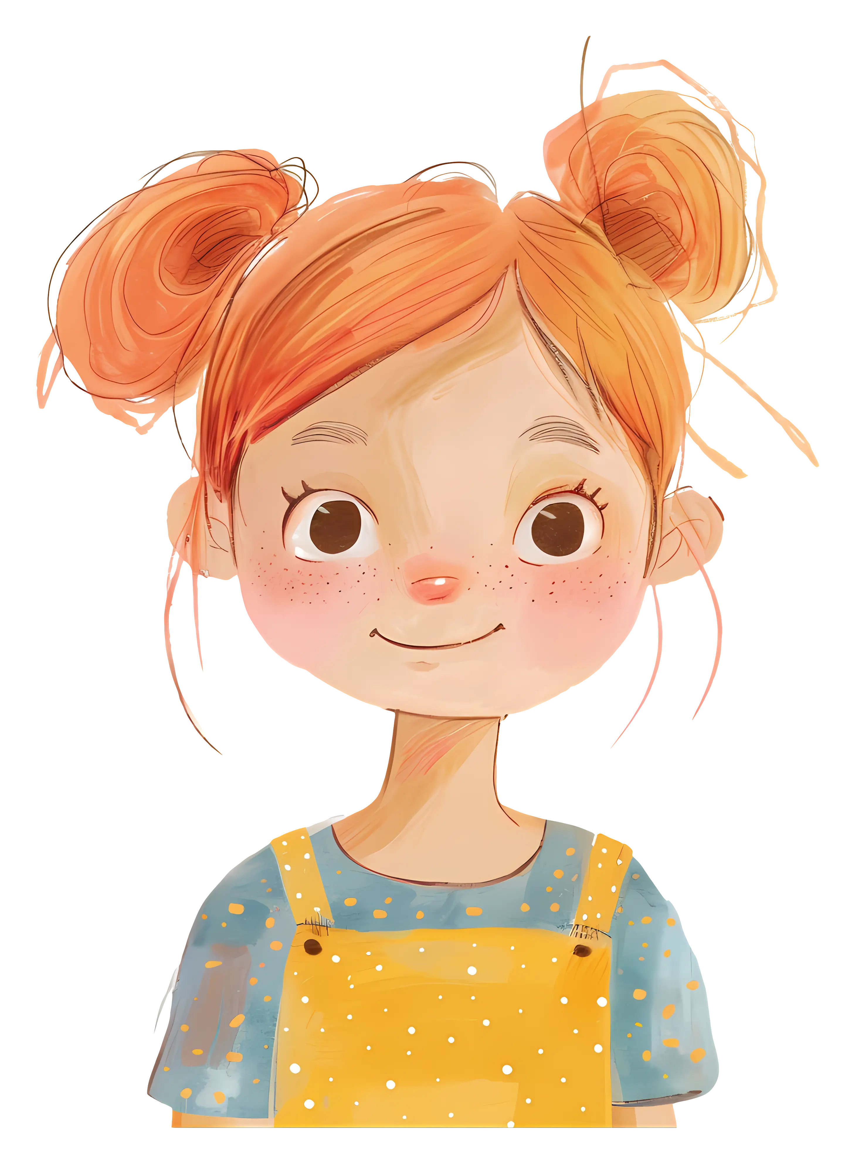 Smiling Girl with Pigtails