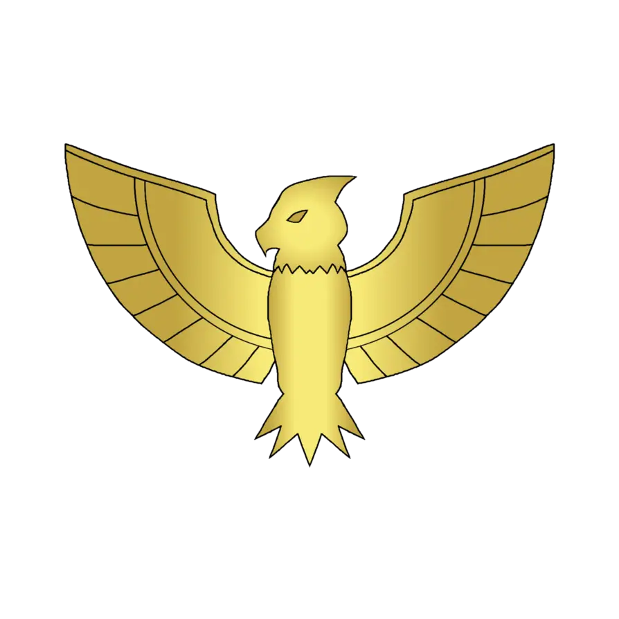 Symmetrical Golden Bird Emblem