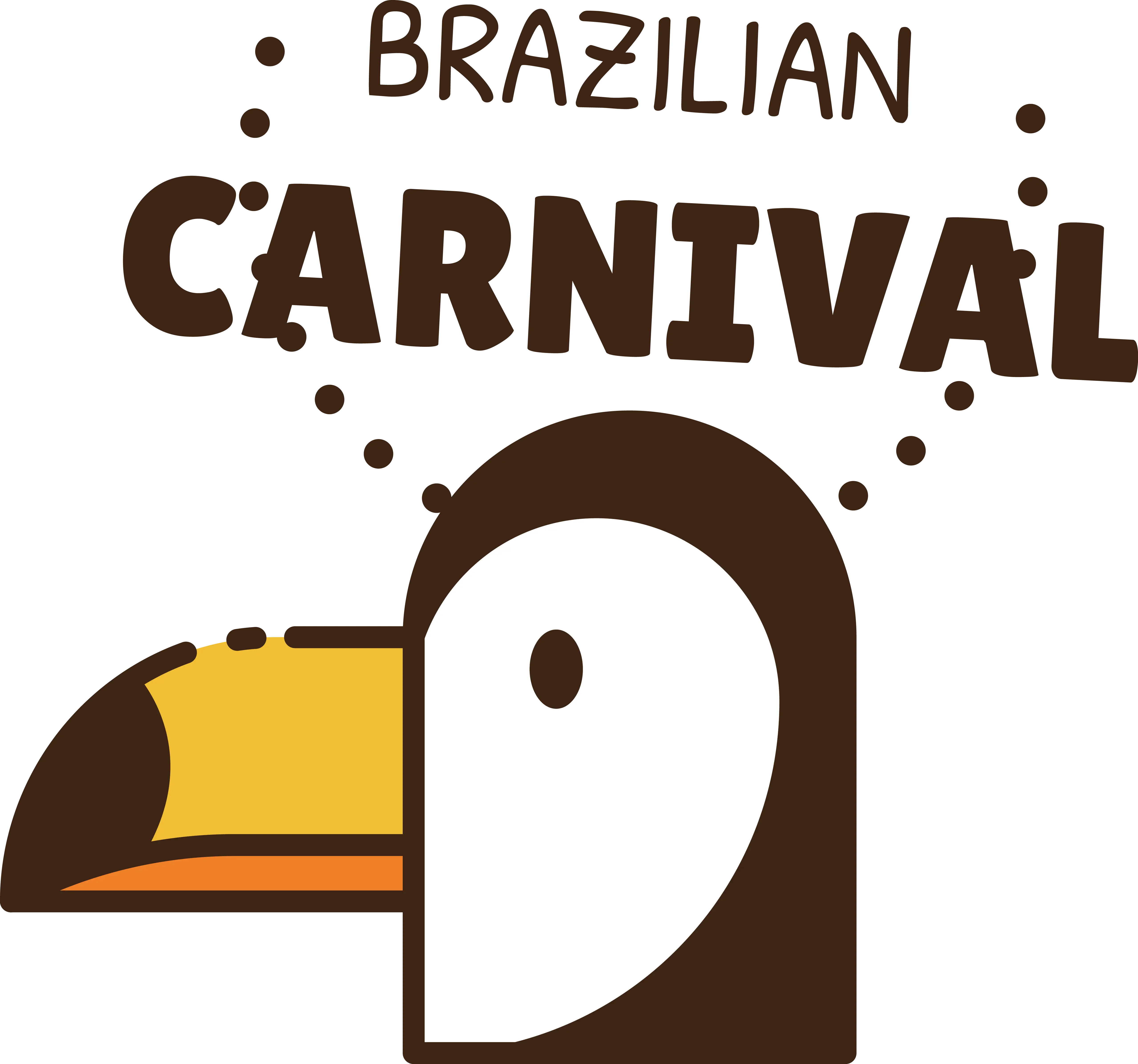 Minimalistic Toucan Illustration for Brazilian Carnival