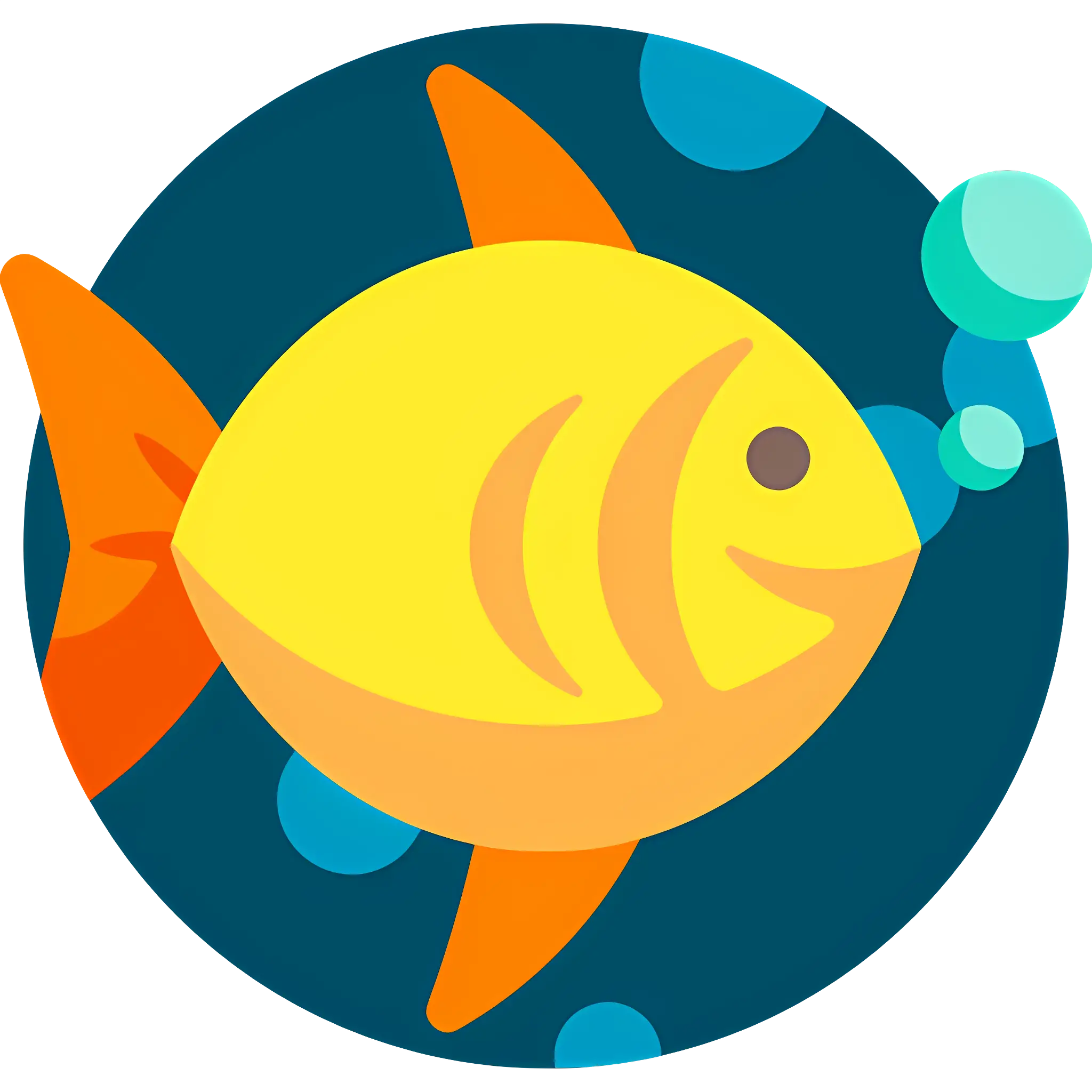 Yellow Fish with Bubbles