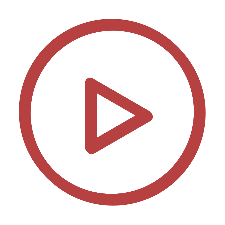 Red Play Button Icon for Multimedia