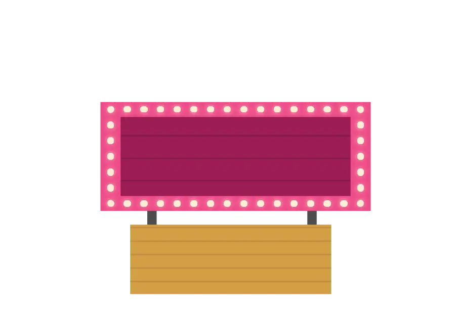 Pink Signboard with Lights