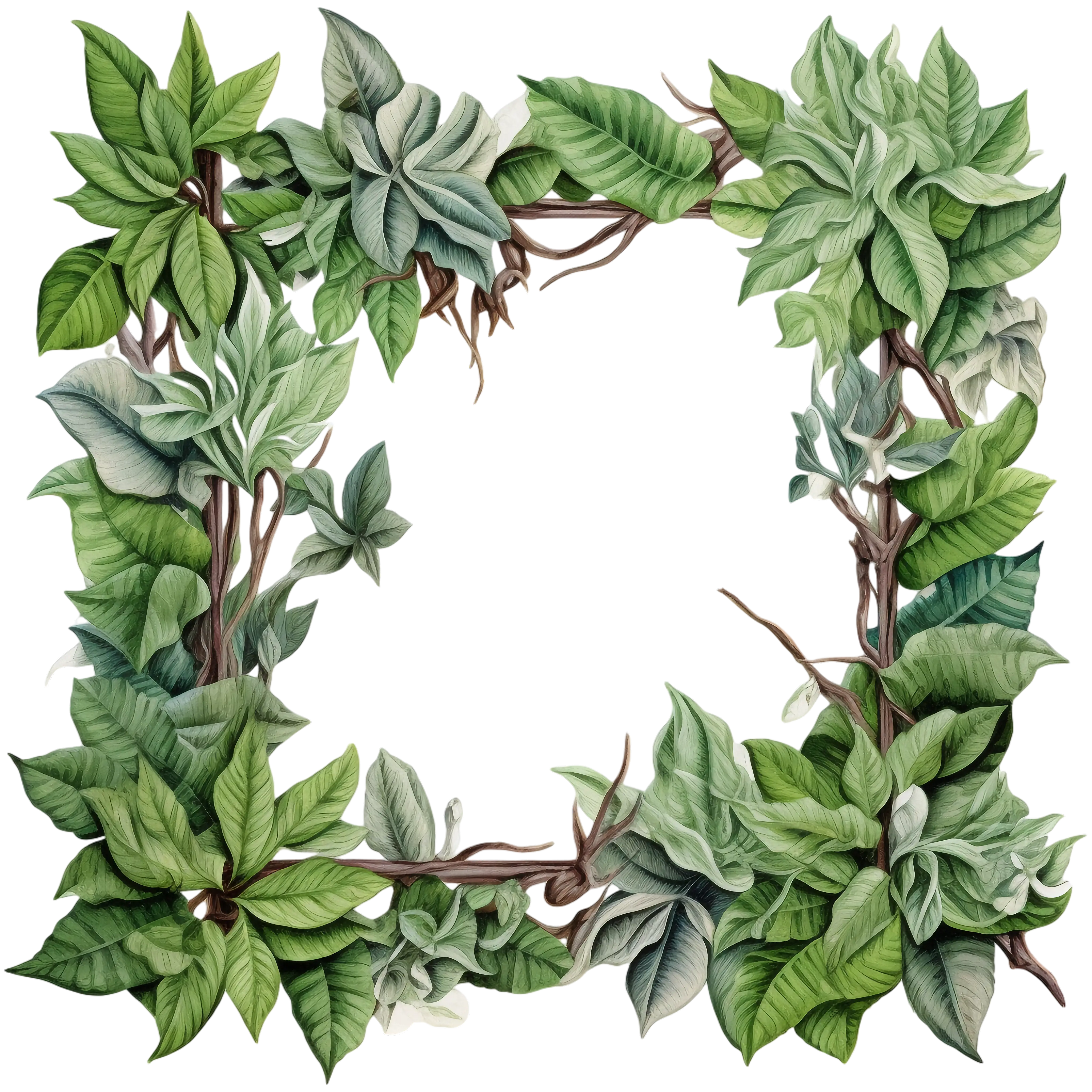 Green Leaf Frame Decoration