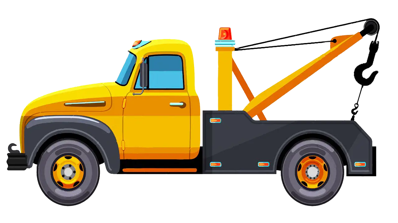 Yellow Tow Truck Illustration