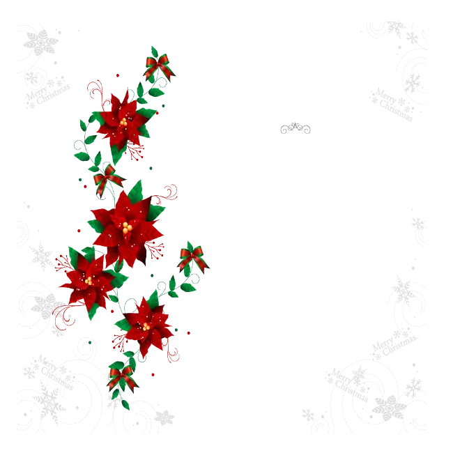 Red Flowers with Green Leaves Decoration for Christmas