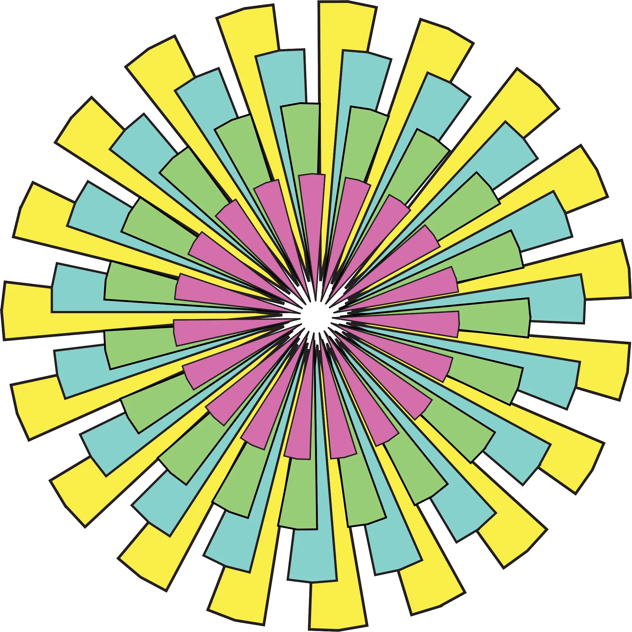 Colorful Radial Geometric Pattern Design