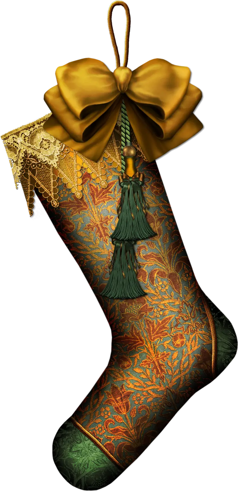 Decorative Stocking with Bow and Tassels