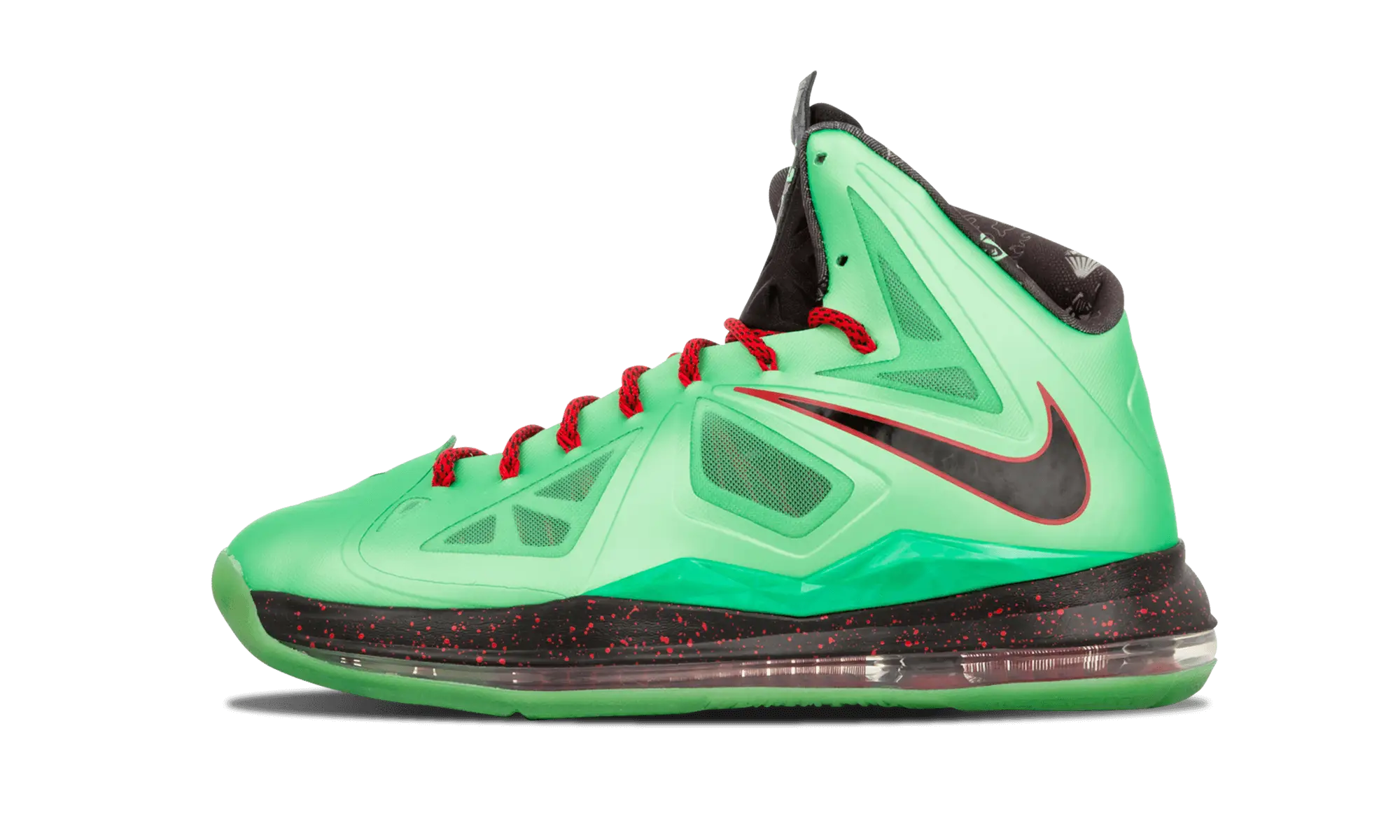 Green Athletic Sneaker with Red Laces