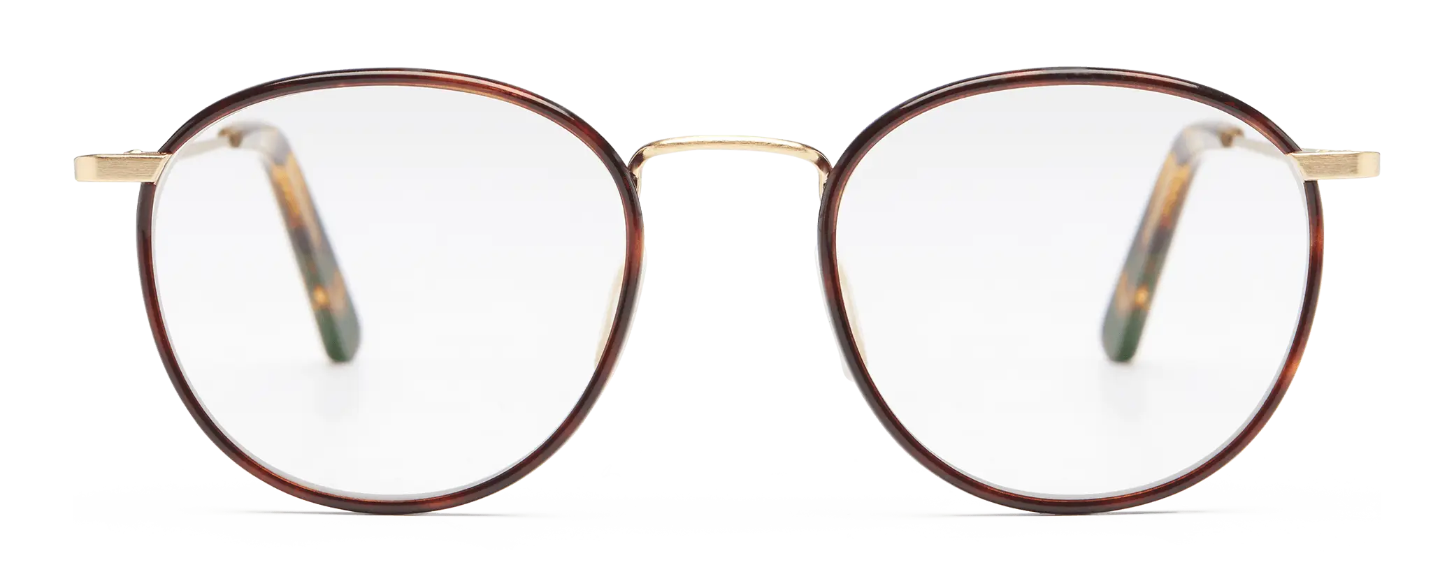 Round Glasses with Brown Frames