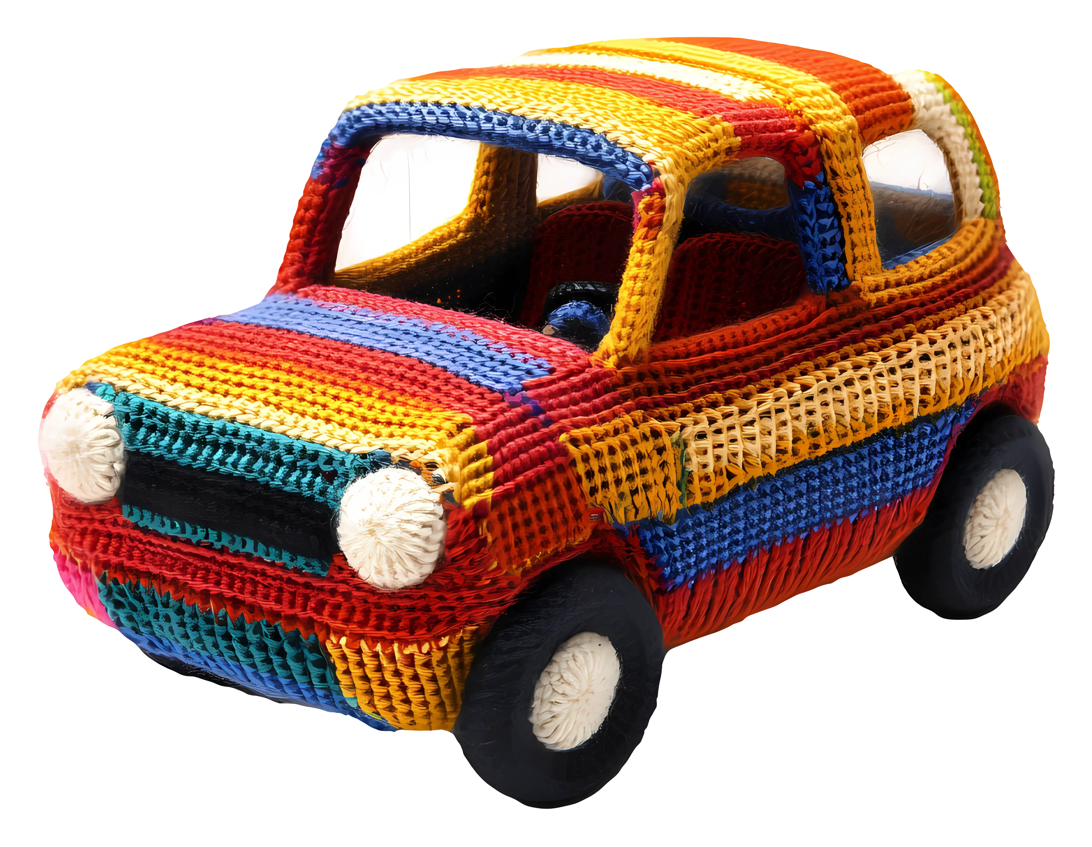 Colorful Crochet Car Toy