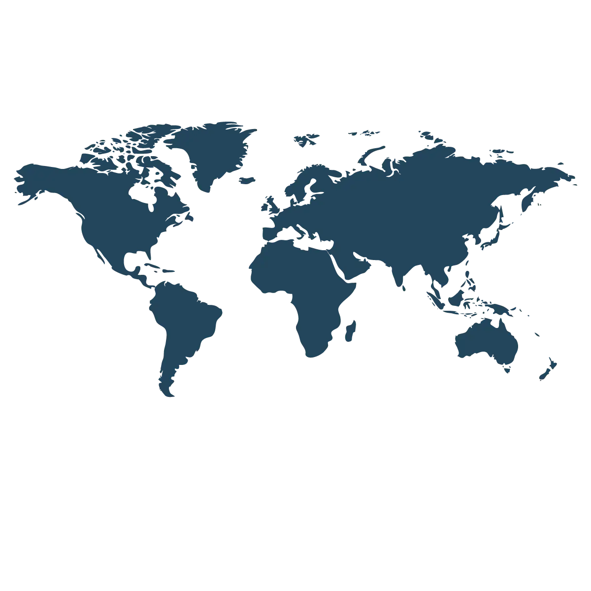 World Map in Blue