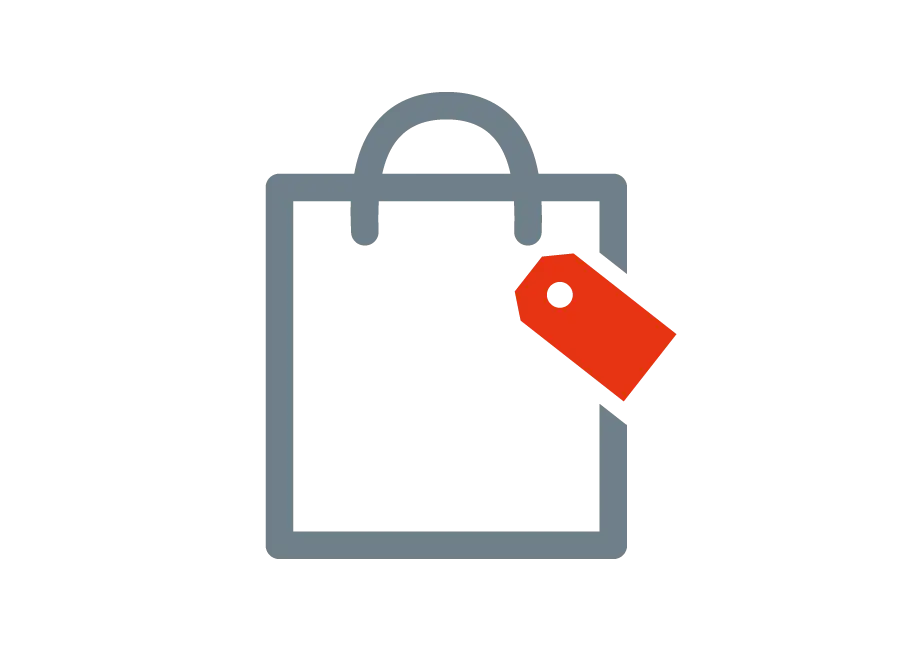 Shopping Bag Icon with Price Tag Design
