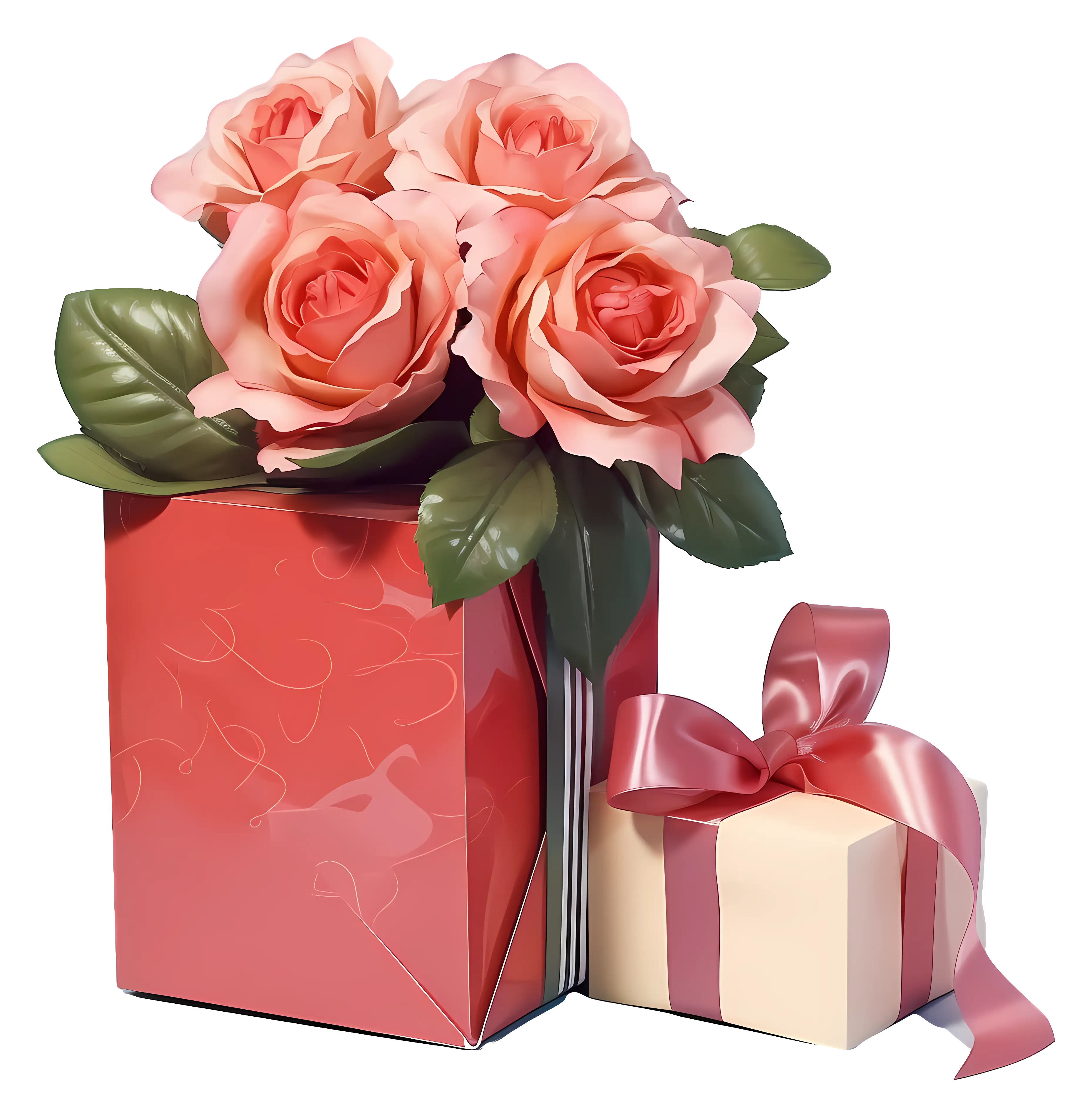 Beautiful Flower Bouquet and Gift Box