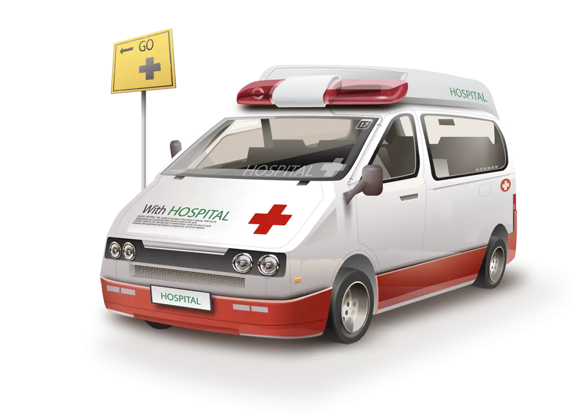 Ambulance with Red Cross