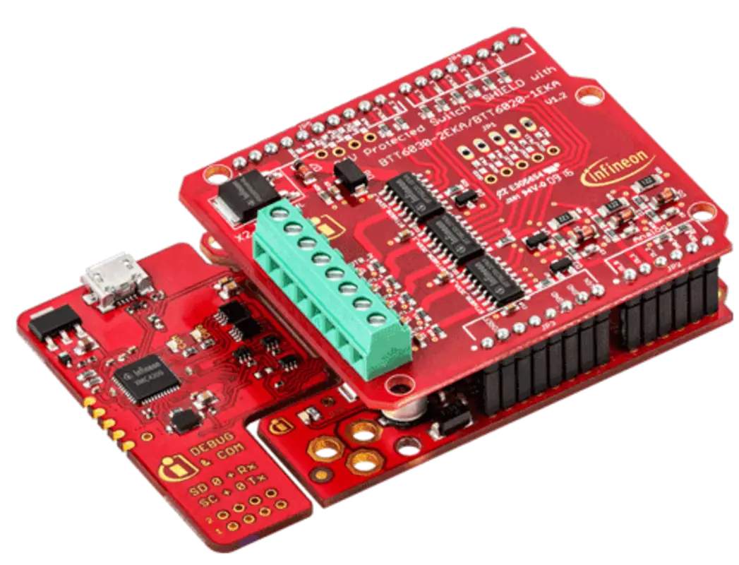 Red Printed Circuit Board for Electronics Projects