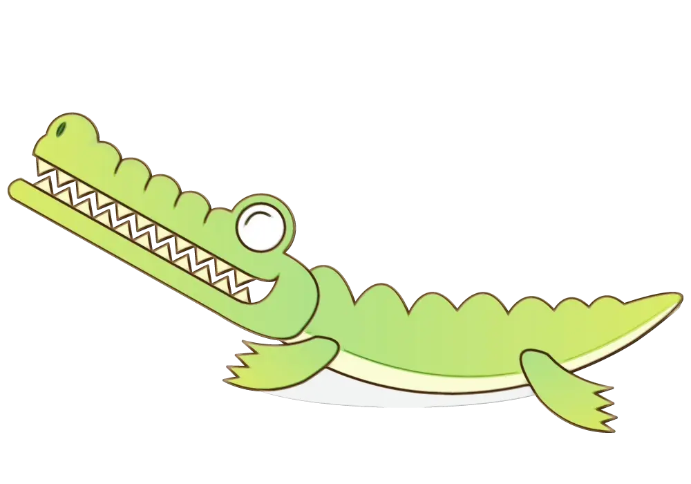 Green Cartoon Crocodile Illustration for Kids