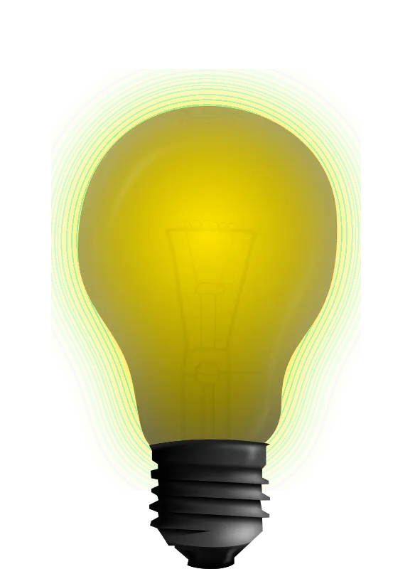 Yellow Light Bulb Icon with Glow