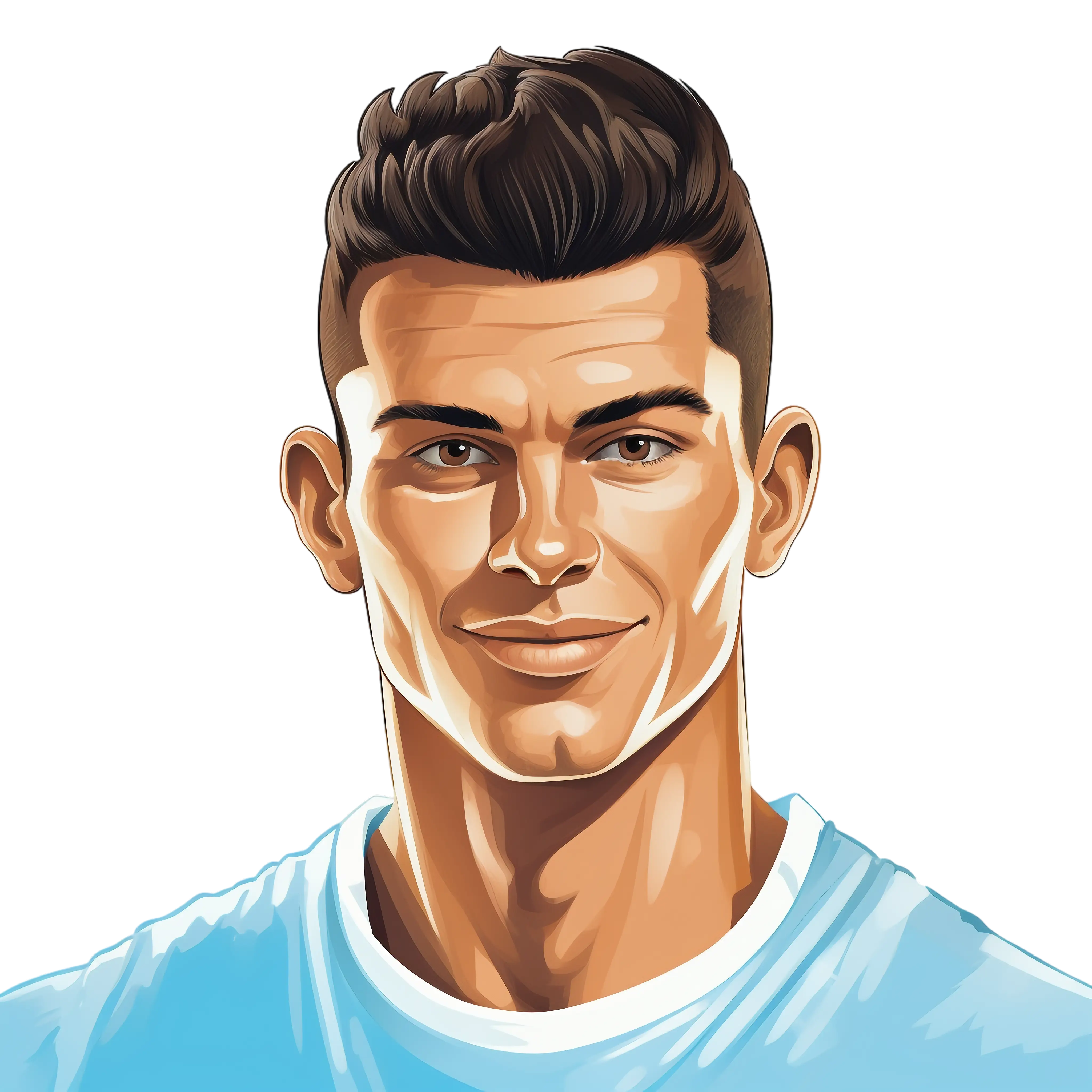 Cartoon Male Portrait with Styled Hair