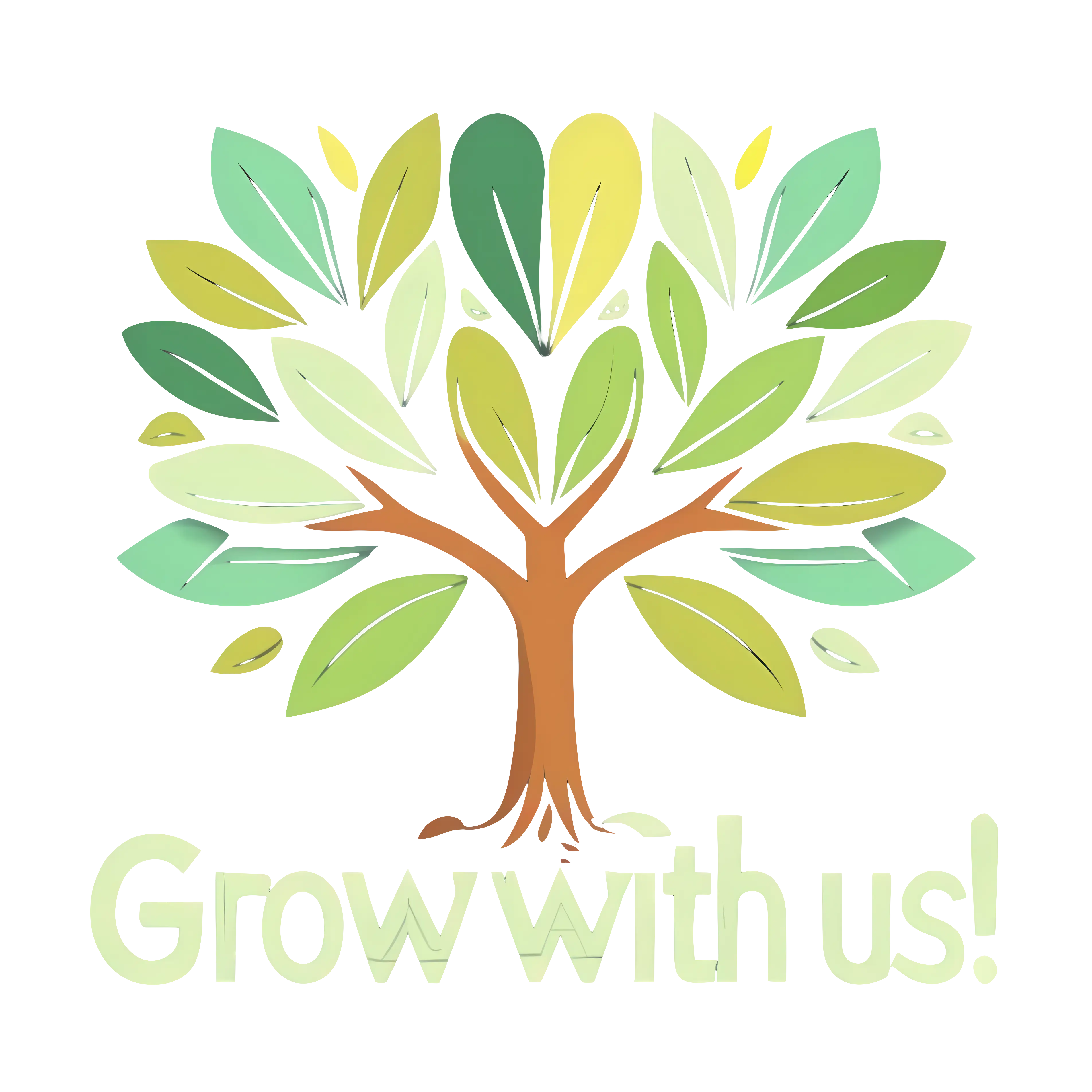 &#039;Grow with Us!&#039; Artistic Tree Logo Design