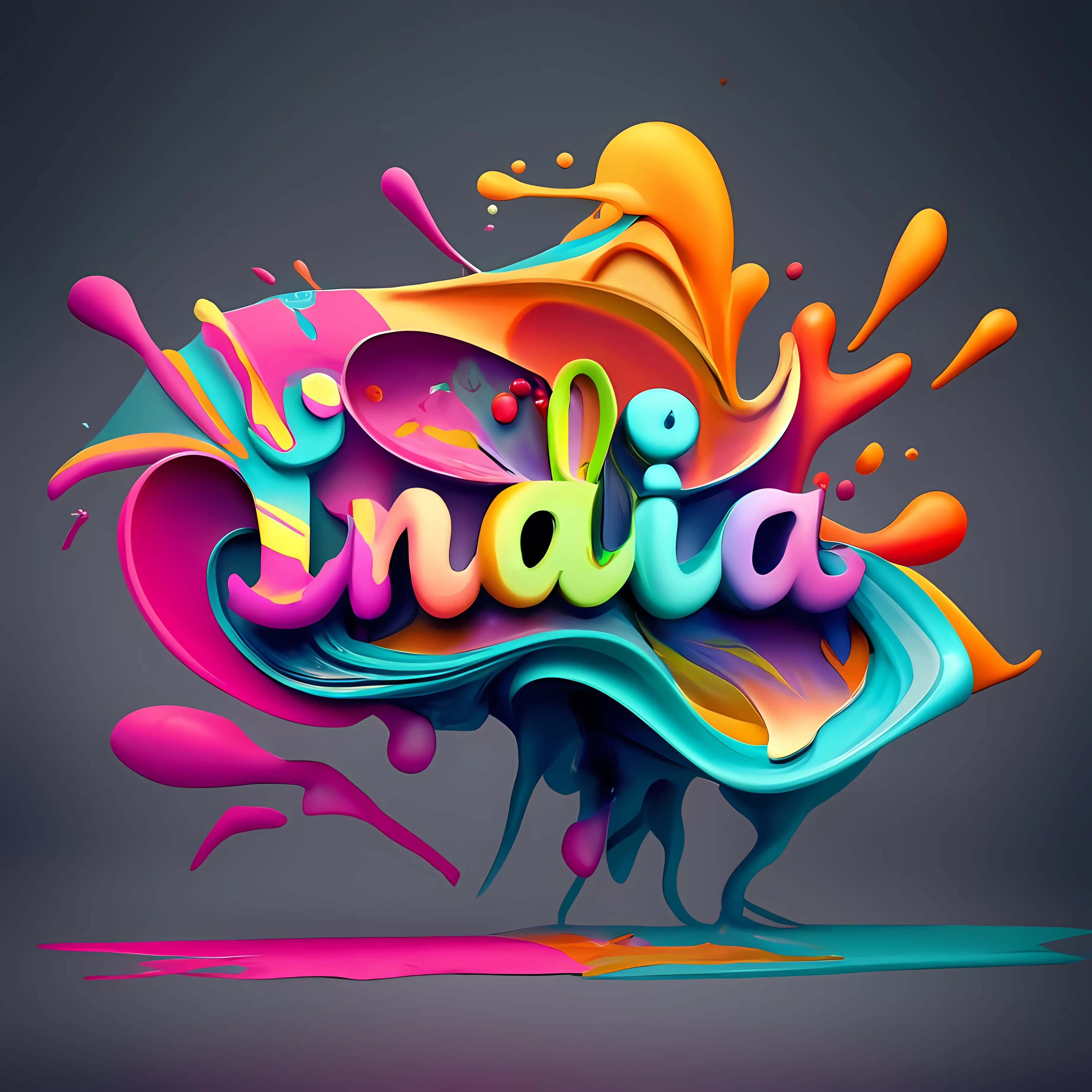 Colorful India Text with Paint Splashes