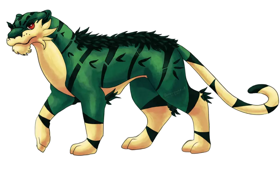 Green Tiger Fantasy Illustration