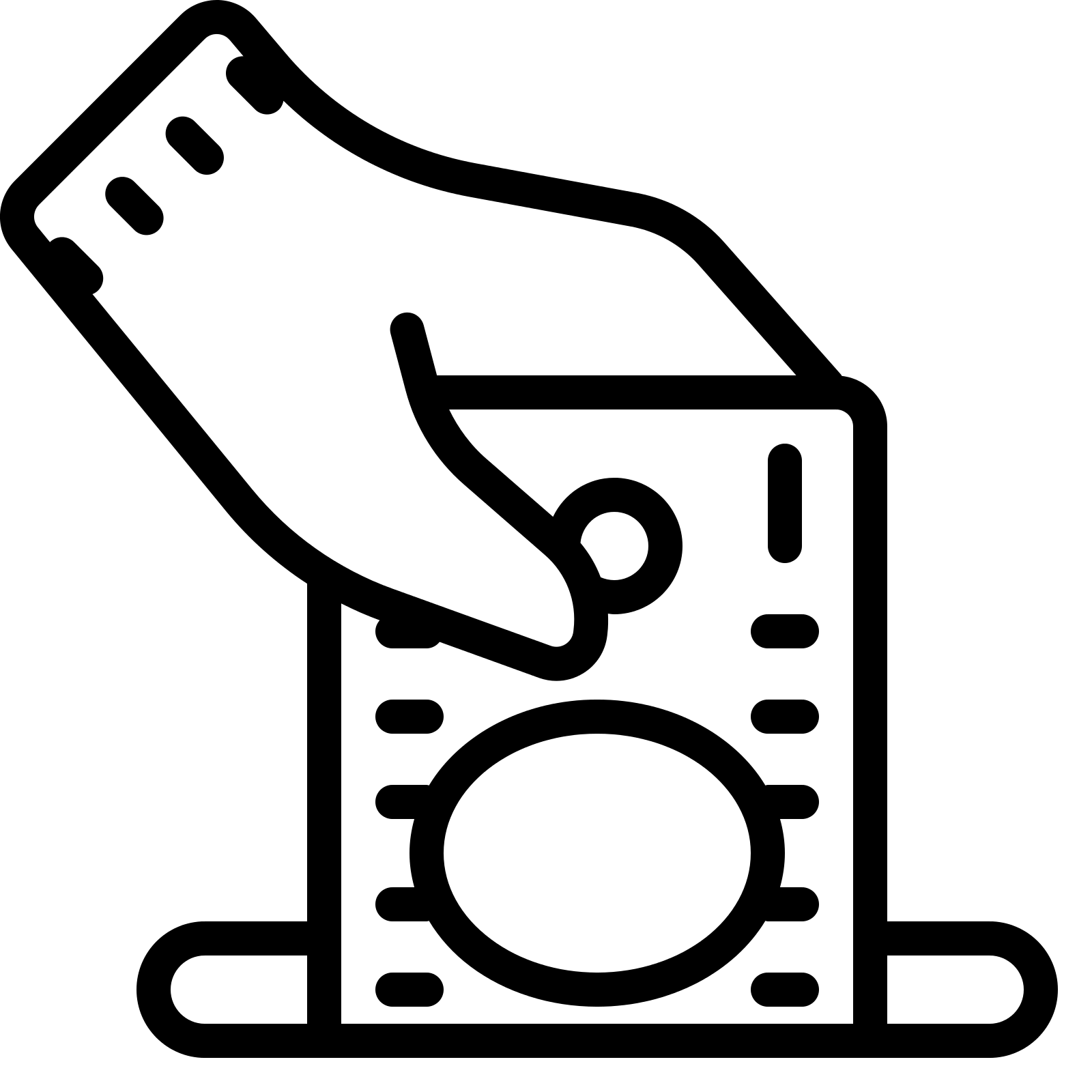 Hand Inserting Ballot Icon for Voting Concept