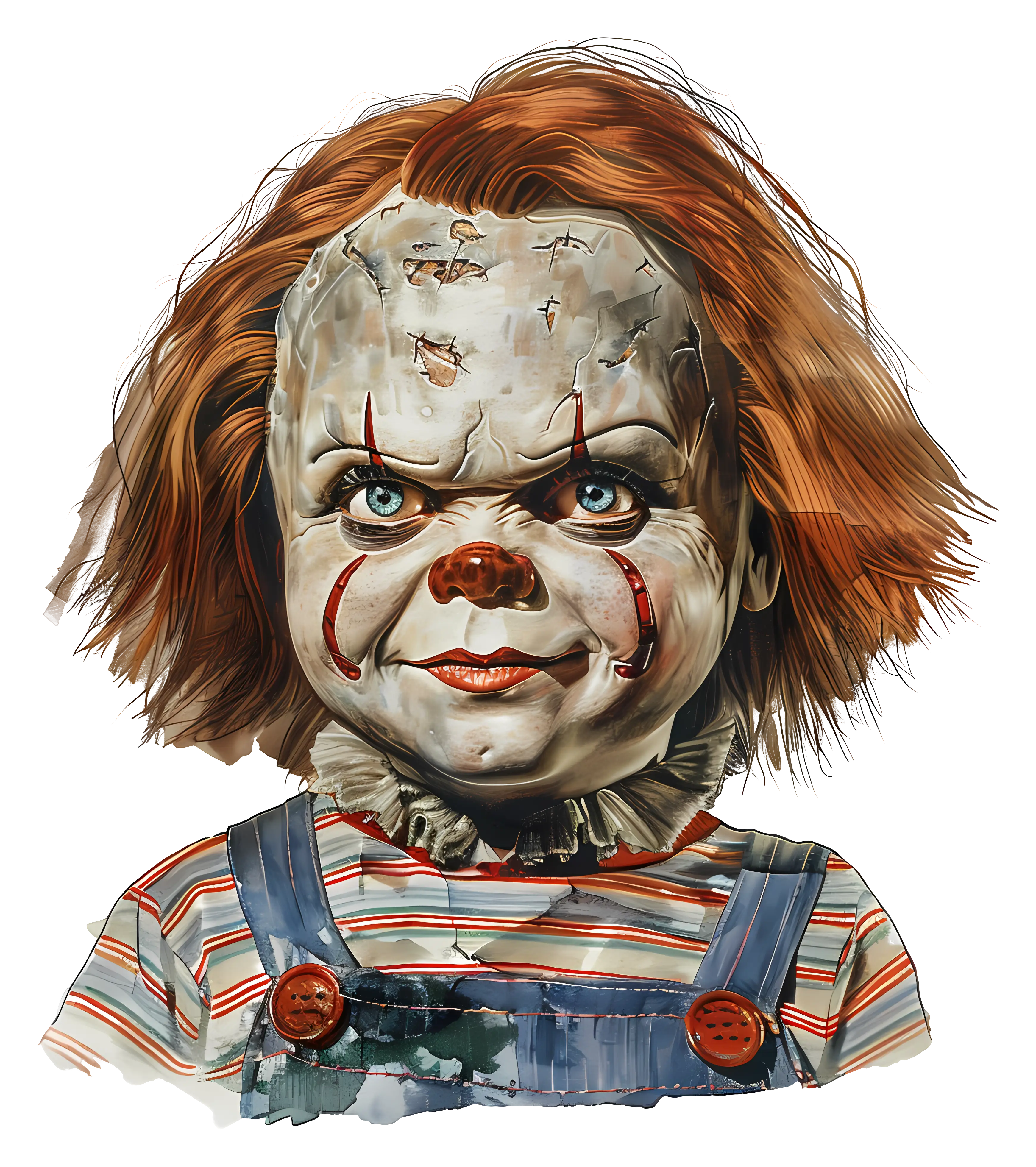 Scary Doll with Red Hair Artwork
