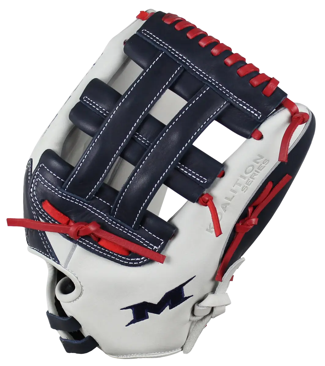 Baseball Glove with Red and Blue Laces