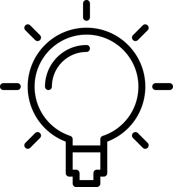 Minimalistic Lightbulb Icon Symbolizing Ideas