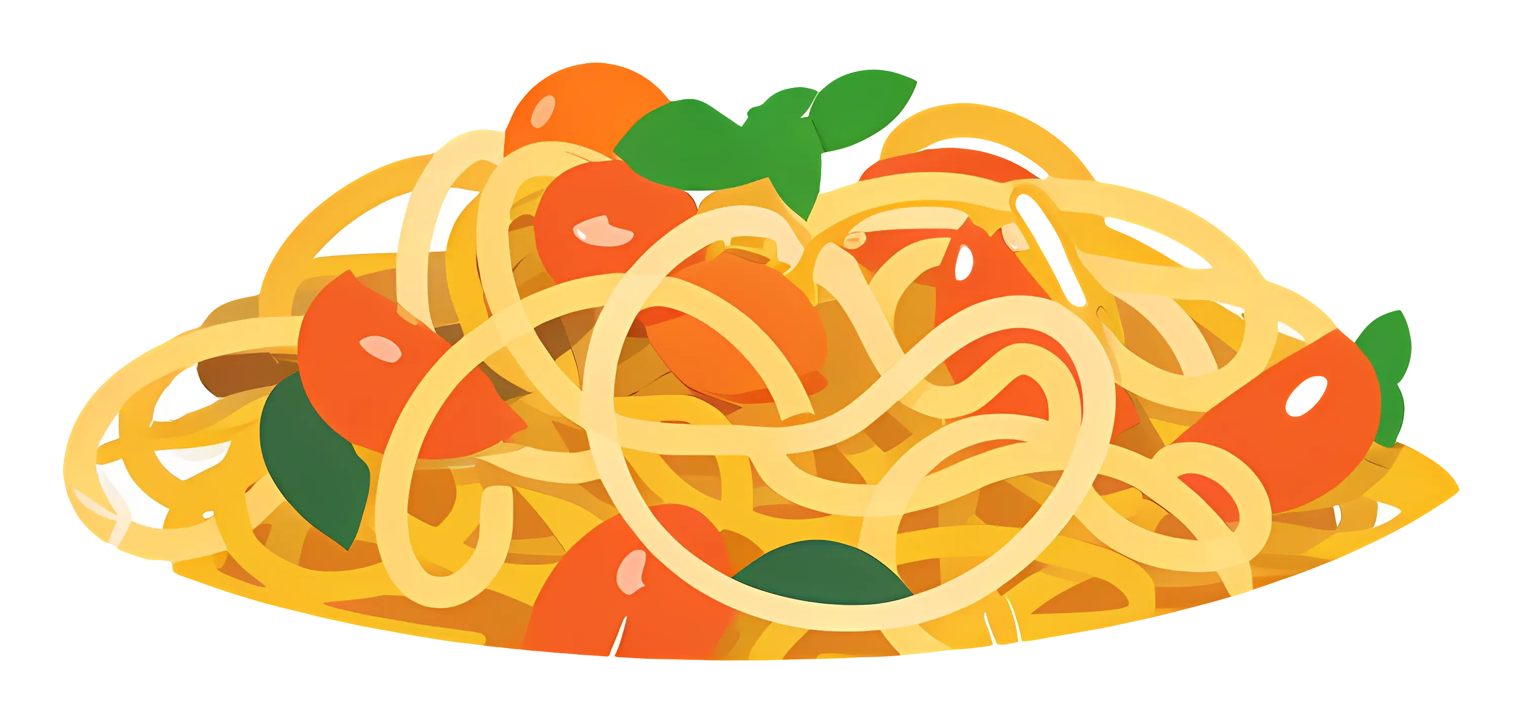 Spaghetti with Tomato and Basil Garnish