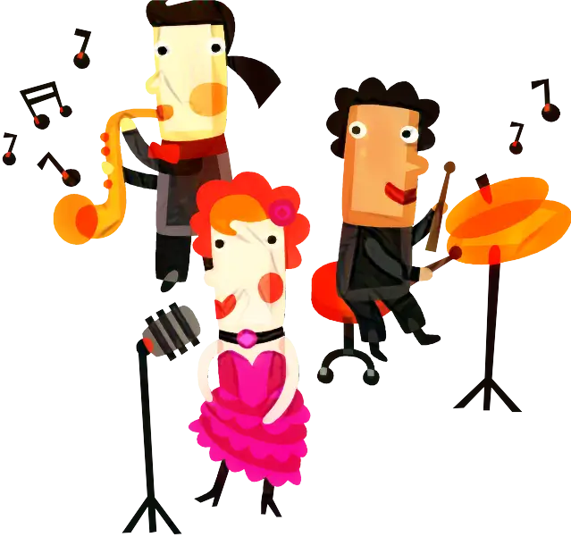 Cartoon Jazz Band Illustration