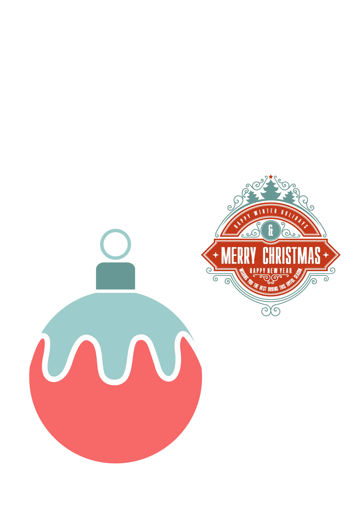 Christmas Ornament with Merry Christmas Stamp