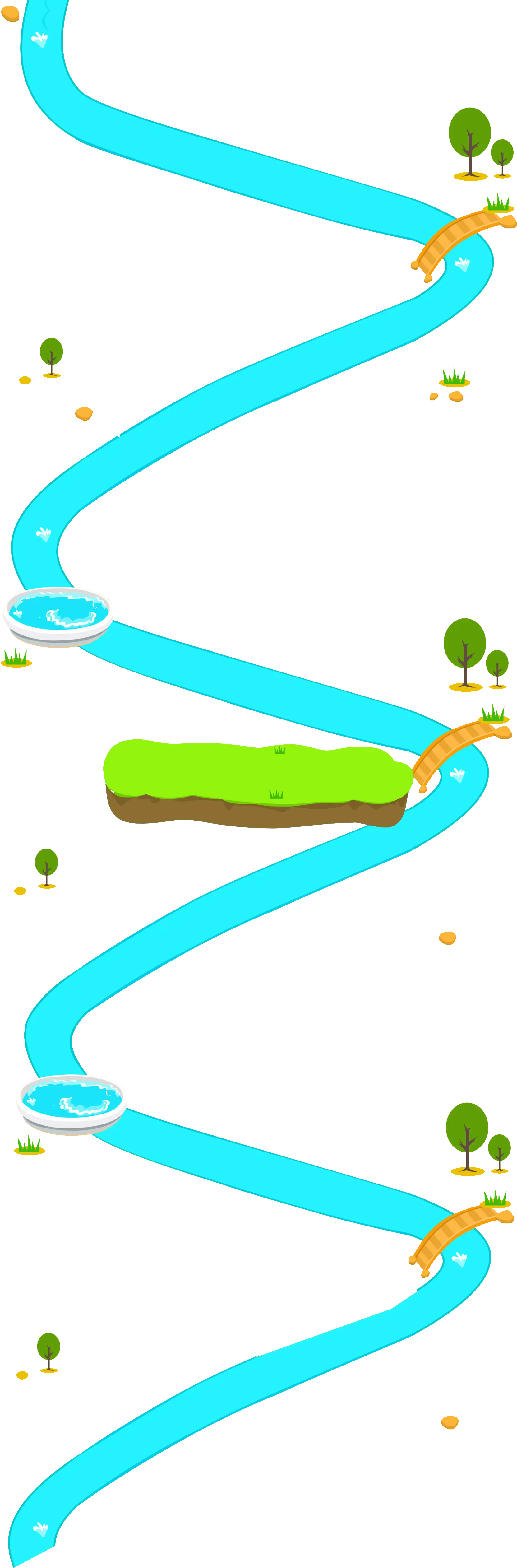 Winding River with Bridges