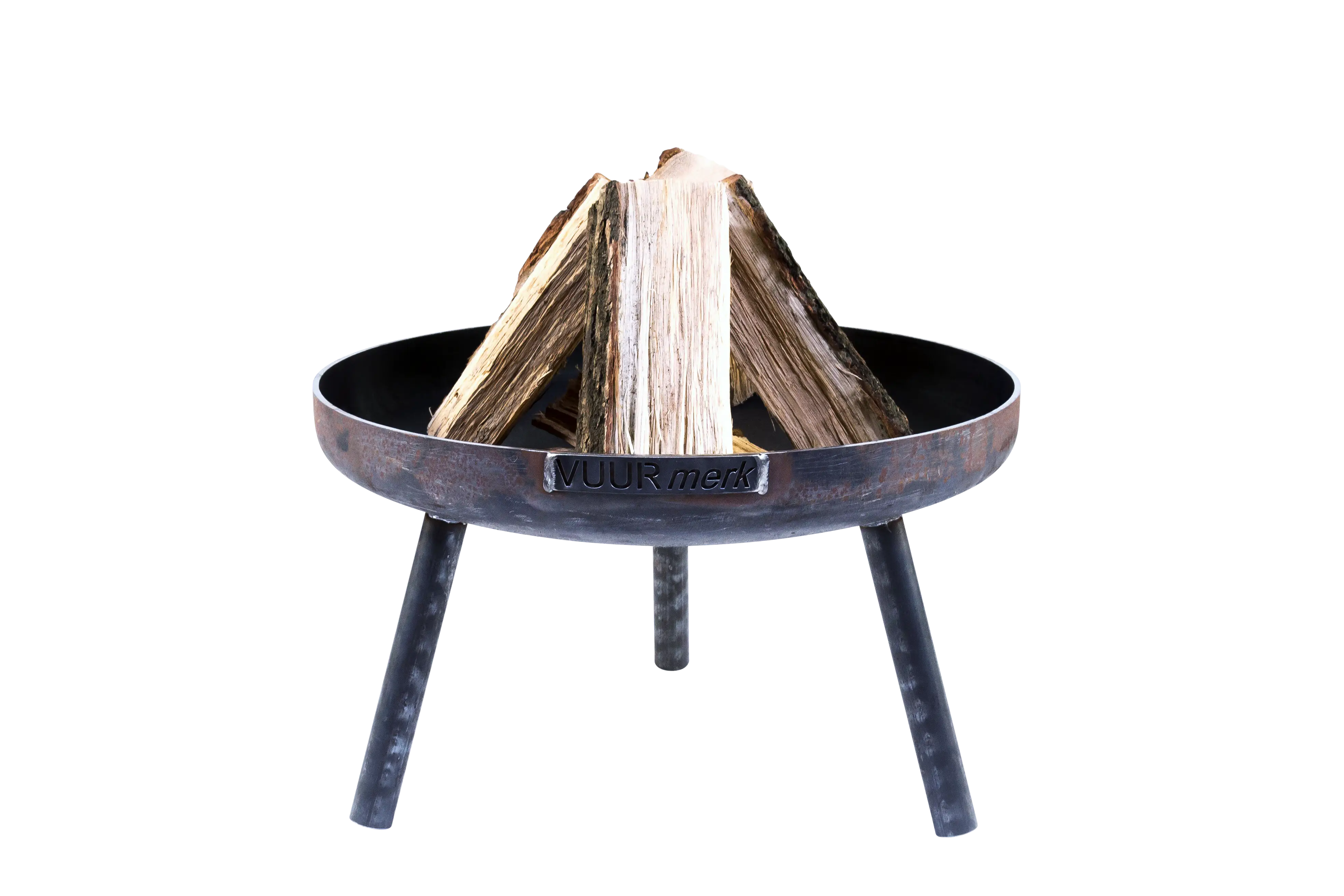 Outdoor Fire Pit with Wood Logs