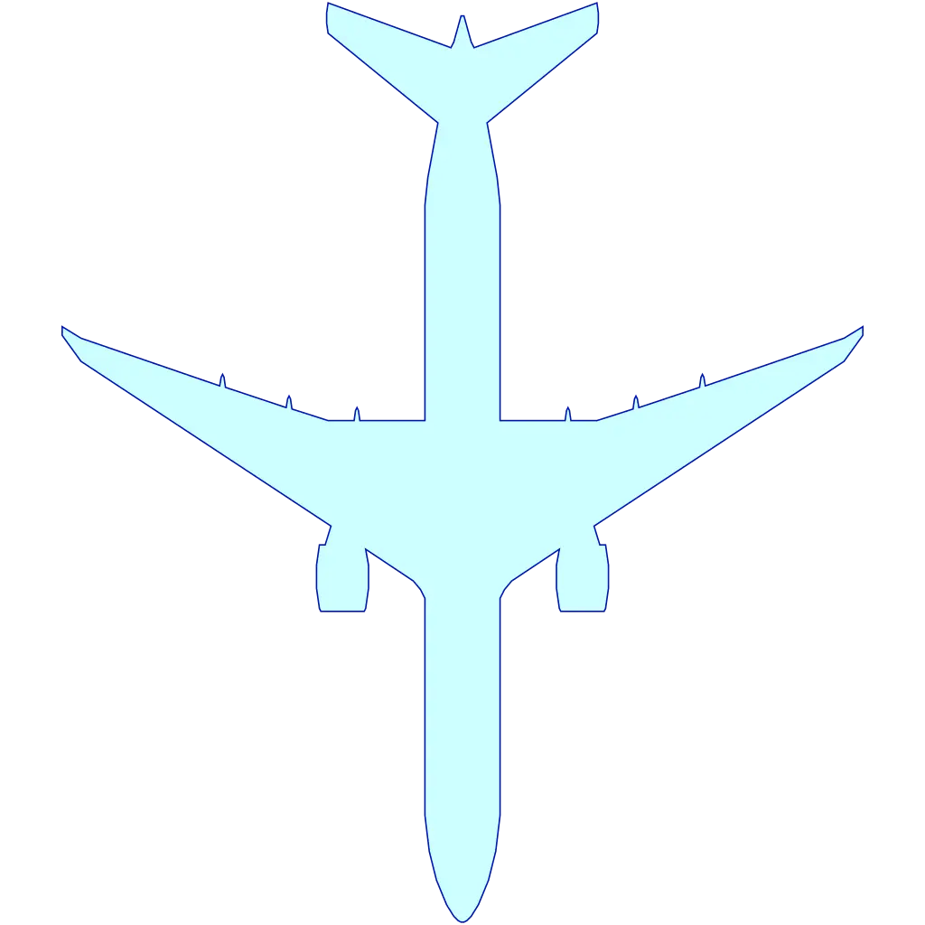 Light Blue Airplane Silhouette