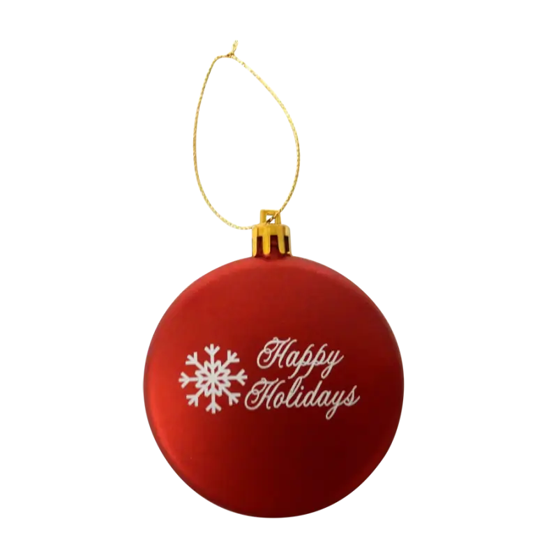 Red Holiday Ornament Ball with Snowflake