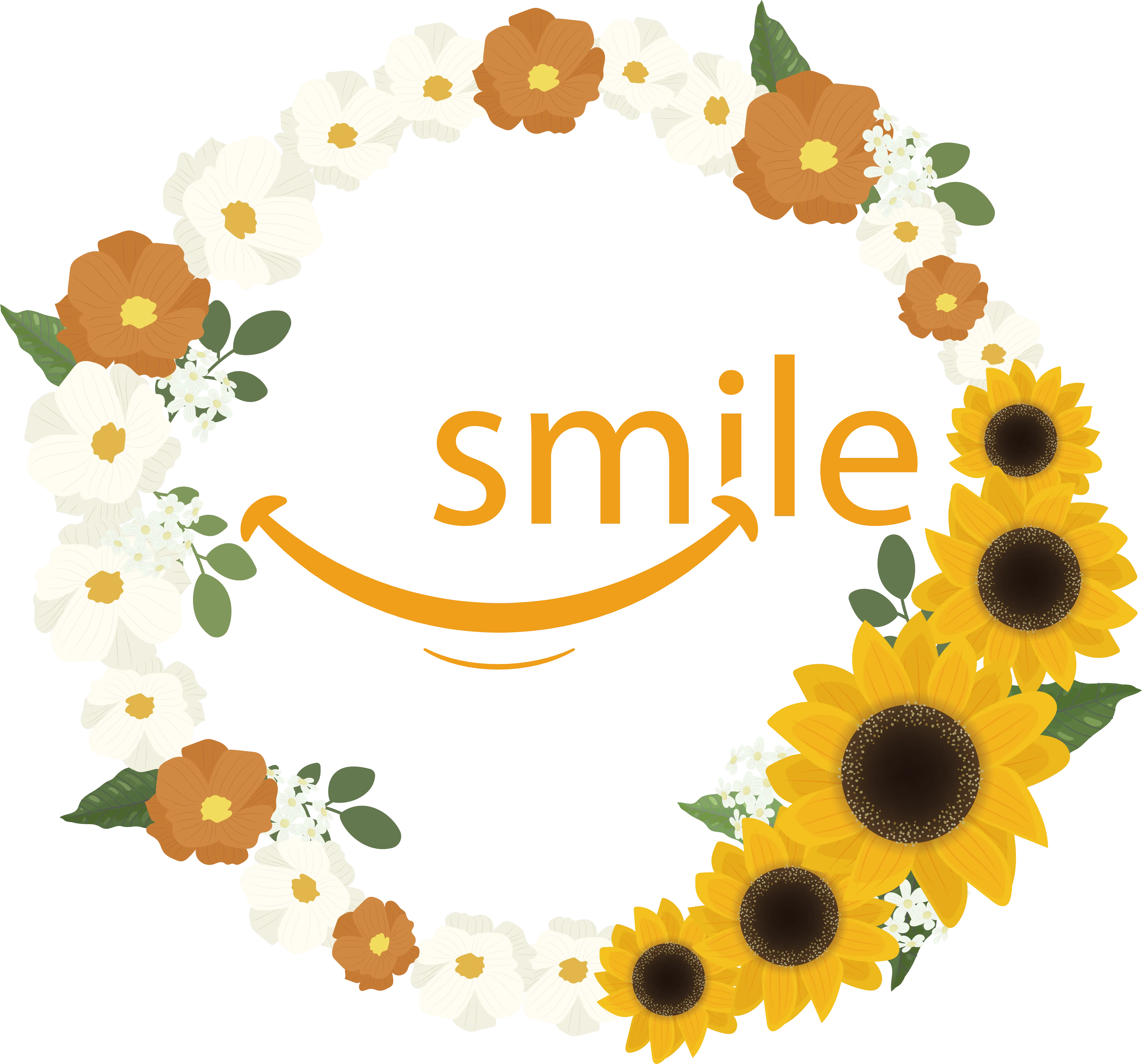 Sunflower Wreath with Smile Motif