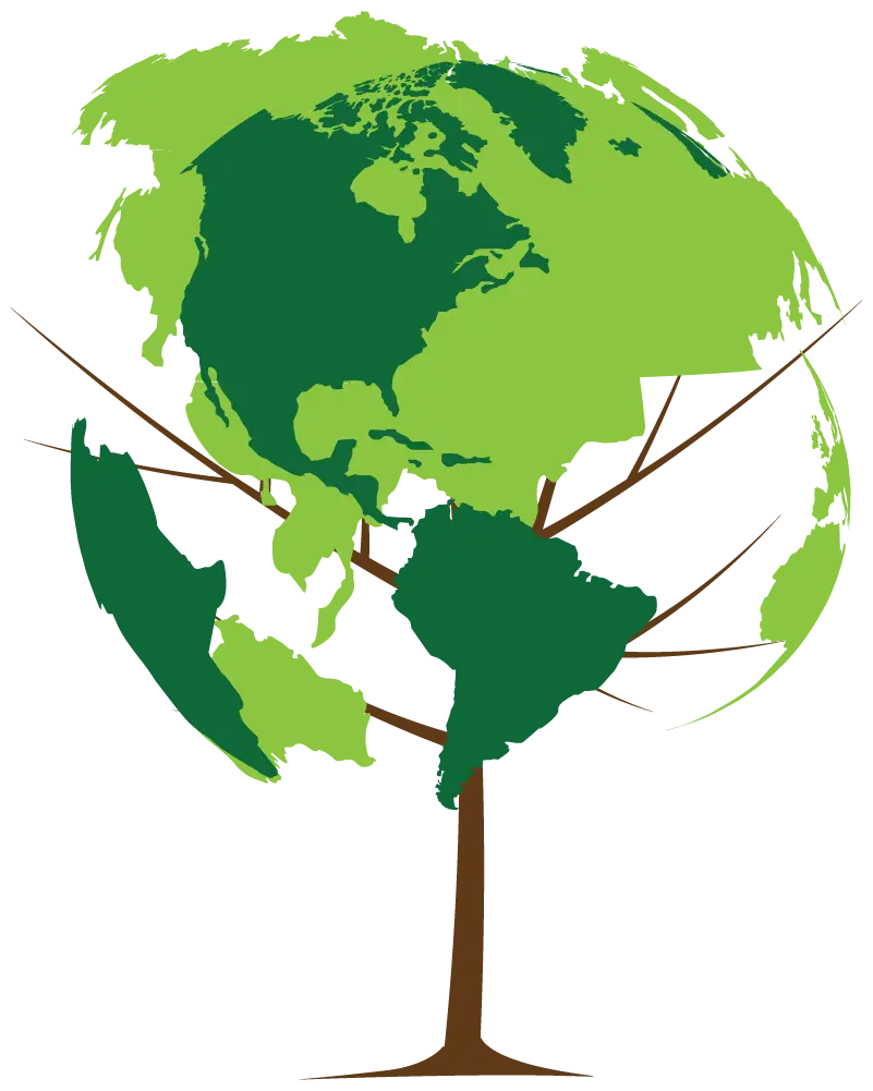 Illustrative Earth Design Merged with a Tree