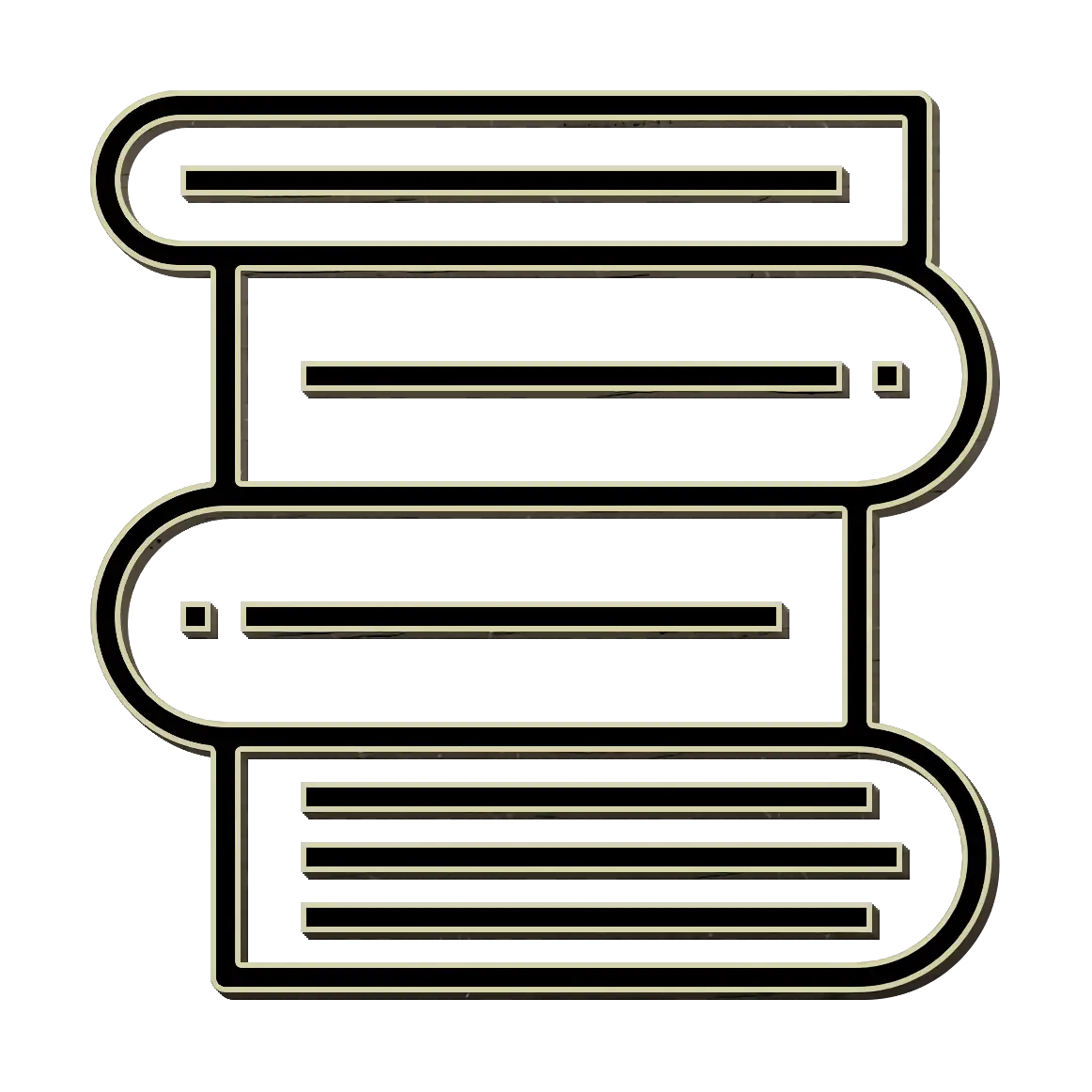Stacked Books Outline Illustration