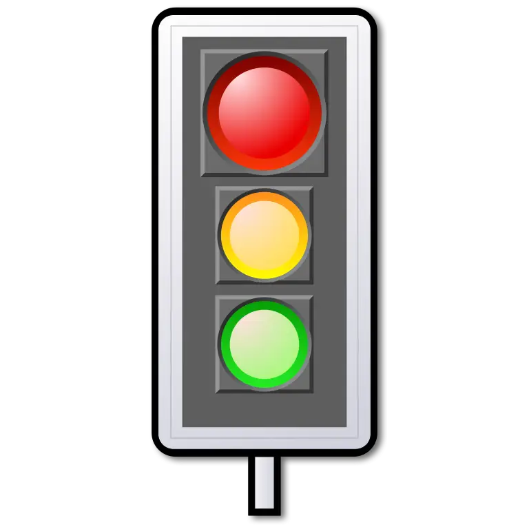 Traffic Light with Red, Yellow, and Green Signals