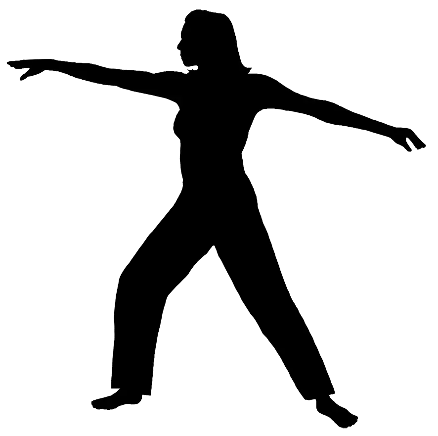 Silhouette of a Person Stretching for Exercise
