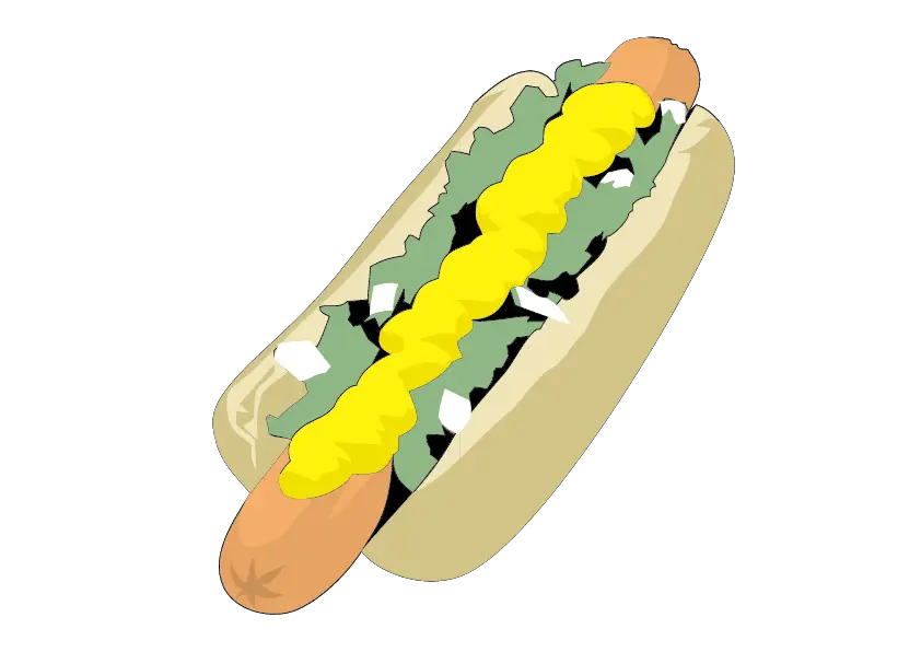 Hot Dog with Toppings Illustration