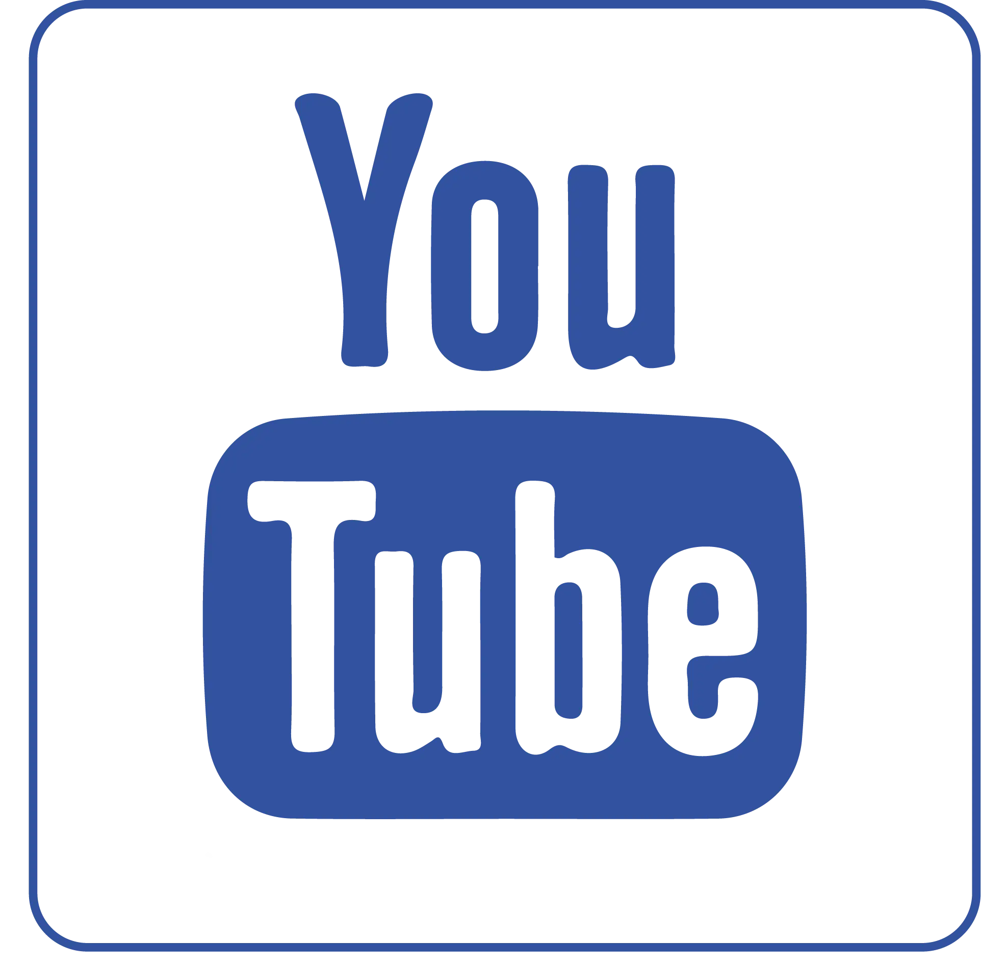 Blue YouTube Logo with Text Design
