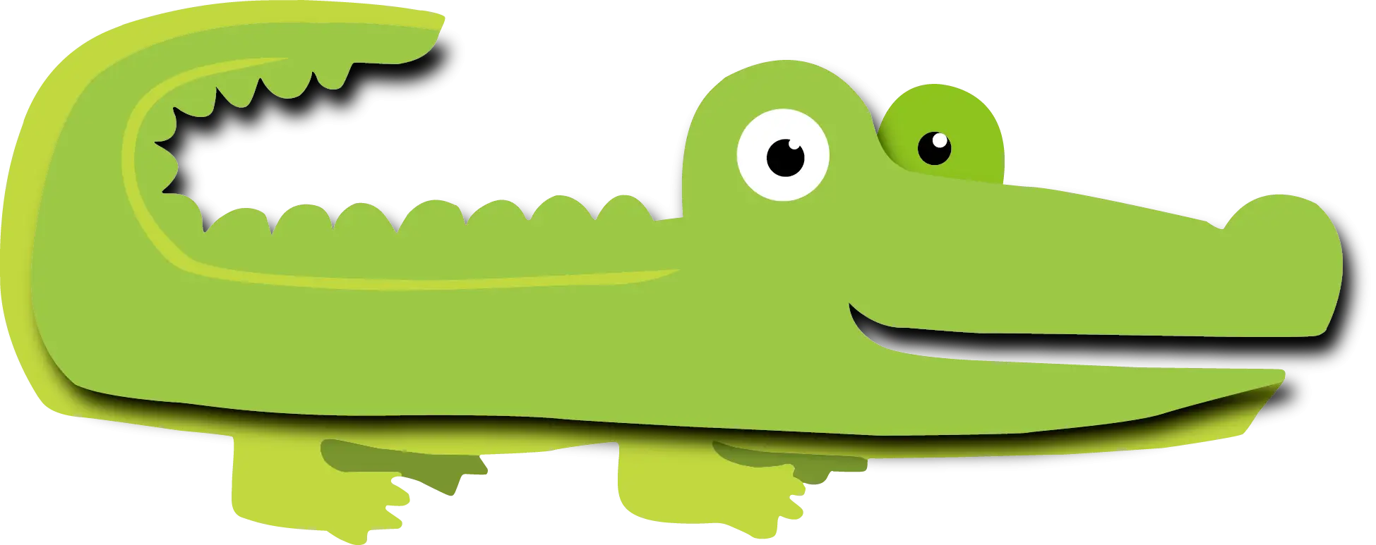 Green Cartoon Crocodile Illustration