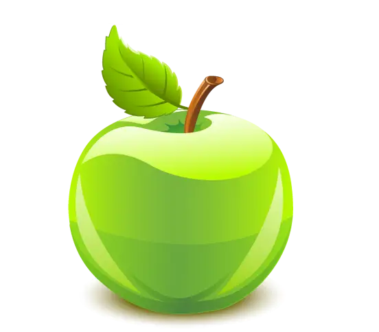 Green Glossy Apple Illustration