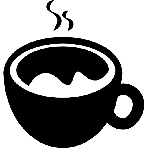 Minimalist Steaming Coffee Cup Symbol