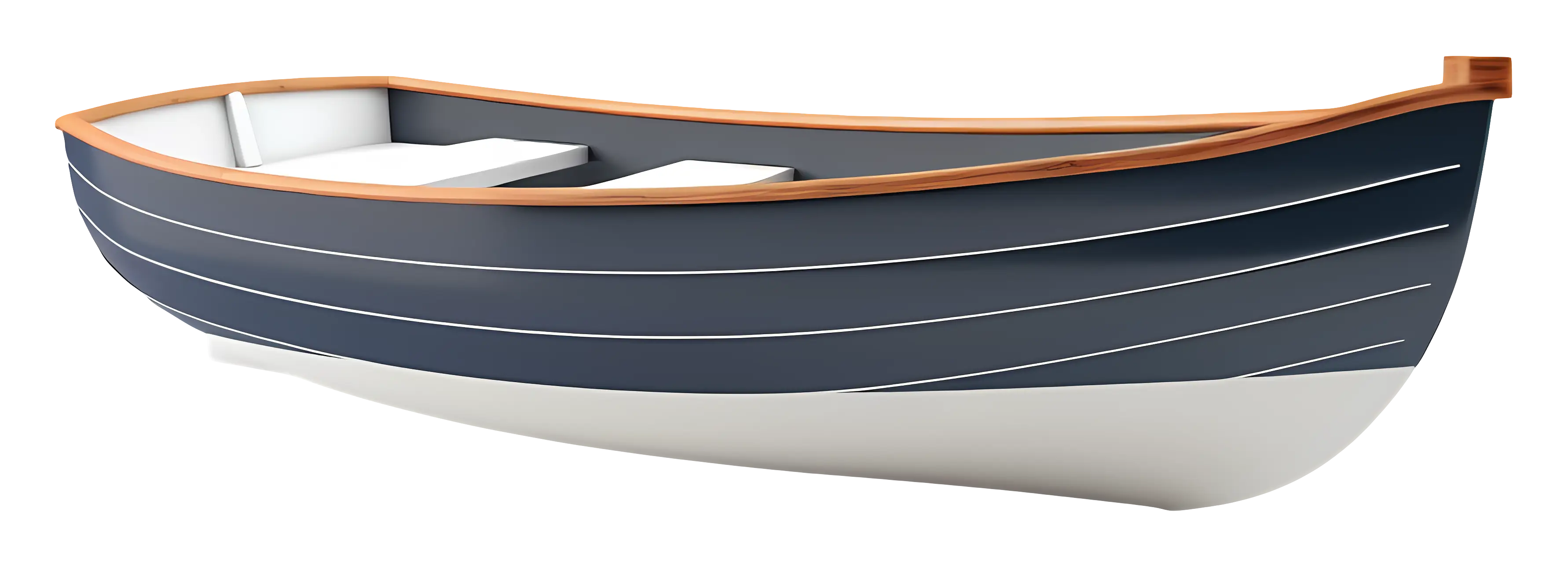 Classic Wooden Rowboat Illustration