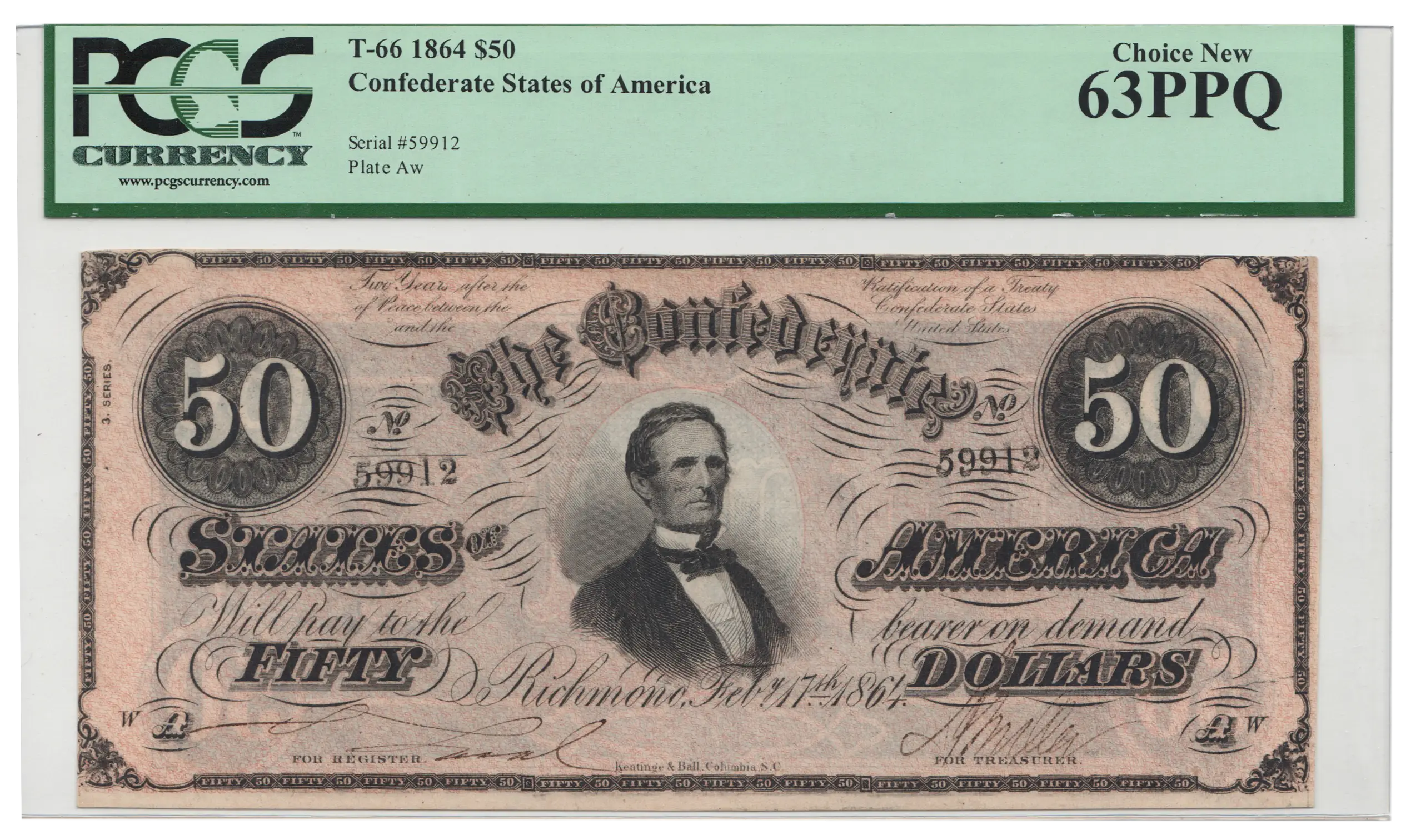Confederate 50 Dollar Bill